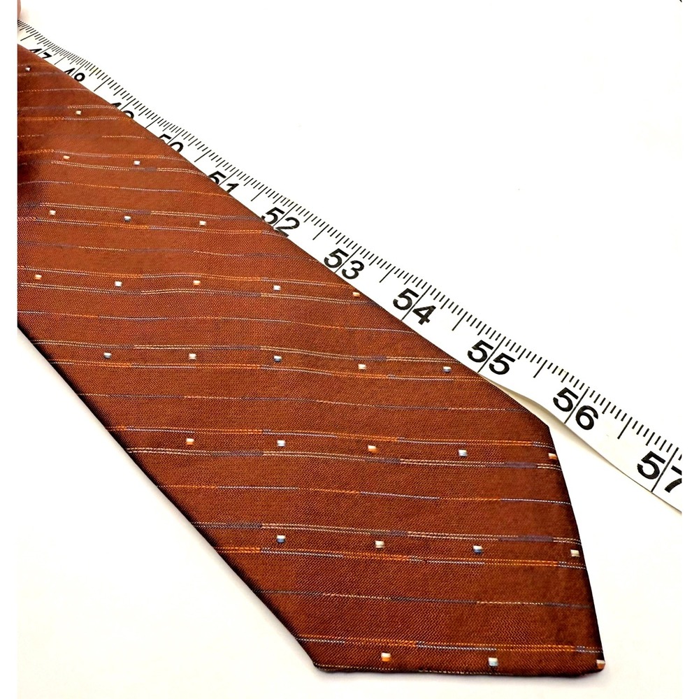 Vintage Andhurst Necktie Mens  Cannon Terracotta 100% Silk Tie 56" - Picture 3 of 4